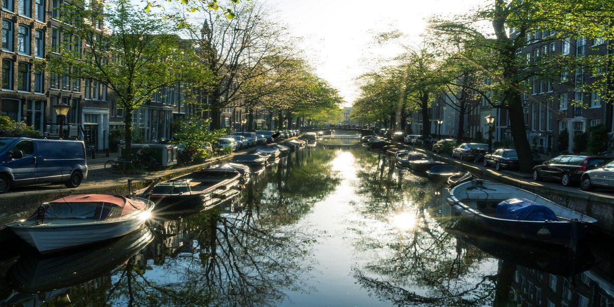Calm still water reflections on the canals.